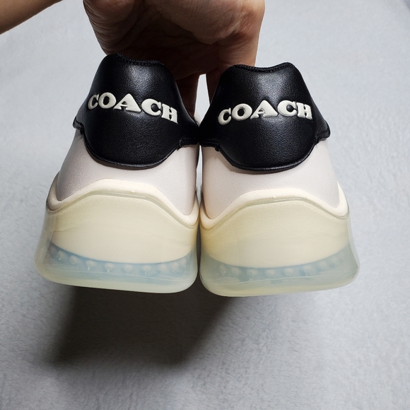 Coach Citysole Court Black & White Suede Leather Low Top Sneakers - Picture 10 of 13